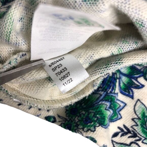 LOFT Sweater Top Womens M Floral Garden Puff Sleeve Lightweight Cottagecore Boho - Picture 9 of 14